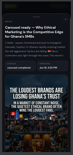 CoStaff app card — completed carousel on why ethical brands win customer trust
